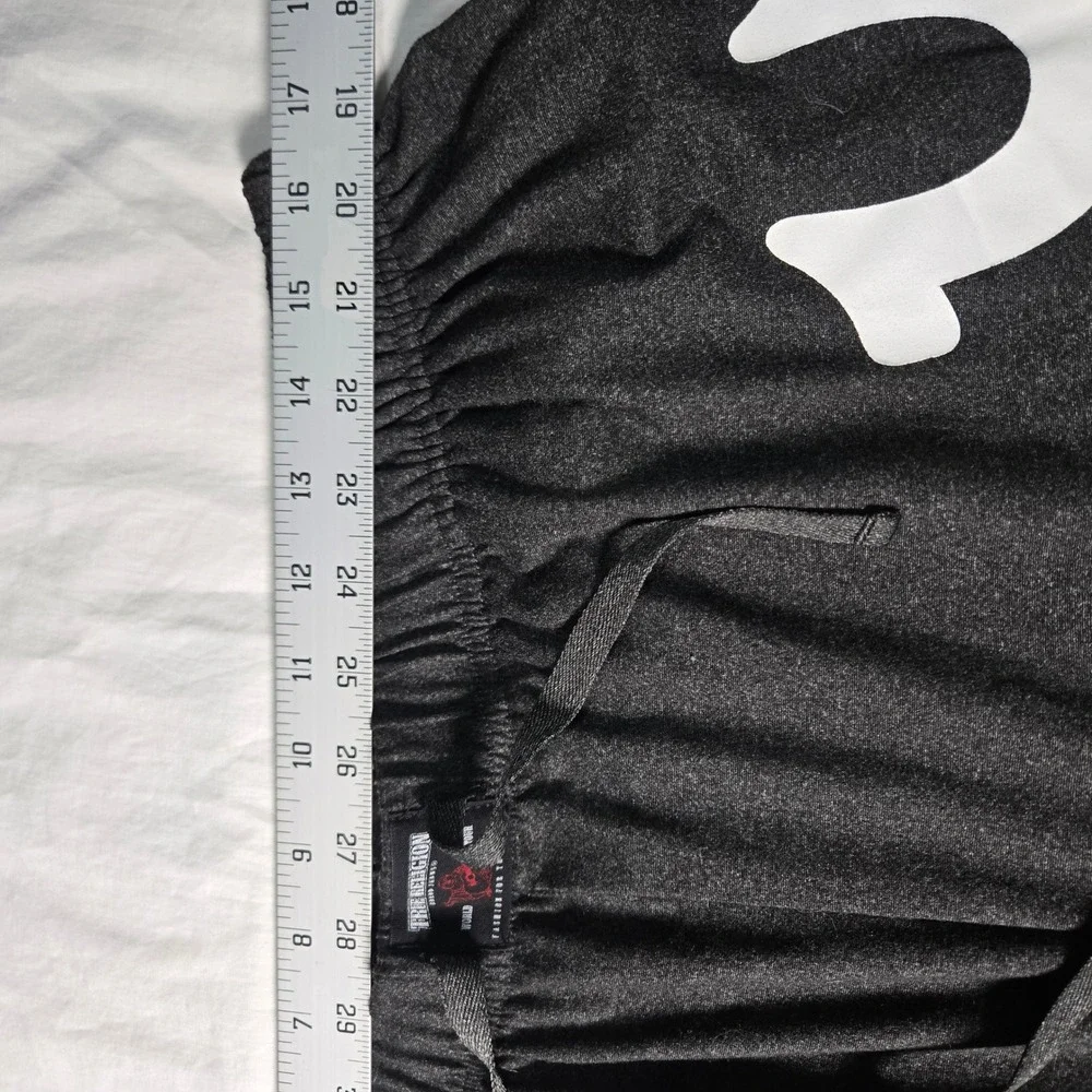 True Religion Mens Jogger Lounge Pants Charcoal Gray Horseshoe‎ Logo Large